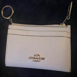 Coach Ivory Skinny Mini Leather Key & Card Holder